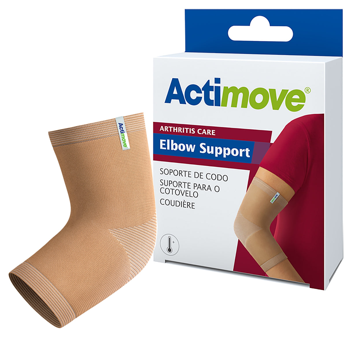 Elbow Support Actimove® Large Pull-On Sleeve Left or Right Elbow 10-1/4 to 11-1/2 Inch Circumference Beige - BeHope