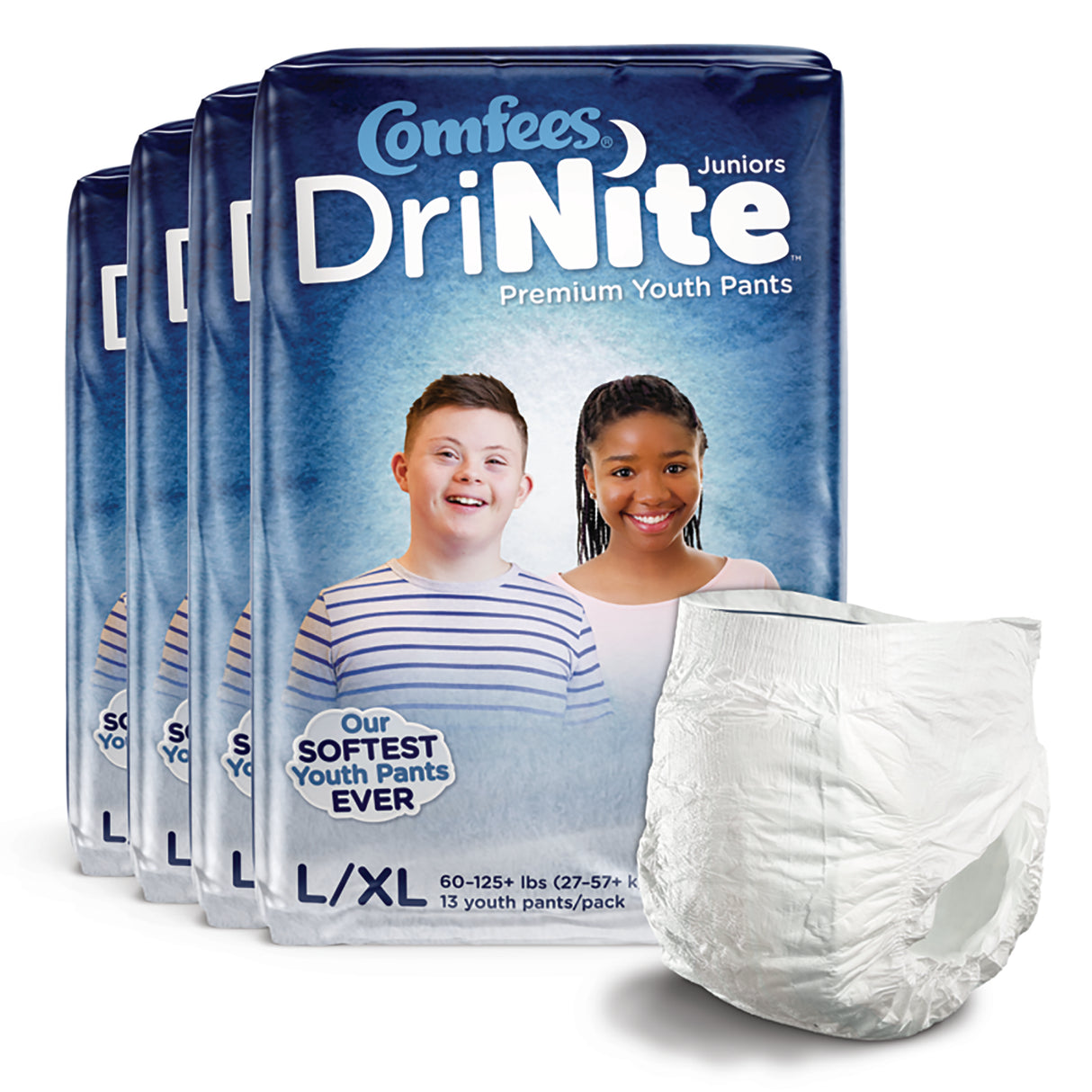 Unisex Youth Absorbent Underwear Comfees® DriNite® Juniors Pull On with Tear Away Seams Large / X-Large Disposable Heavy Absorbency - BeHope