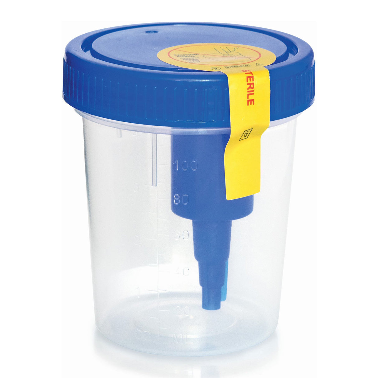 Urine Specimen Container with Integrated Transfer Device McKesson 120 mL (4 oz.) Screw Cap Patient Information Sterile - BeHope