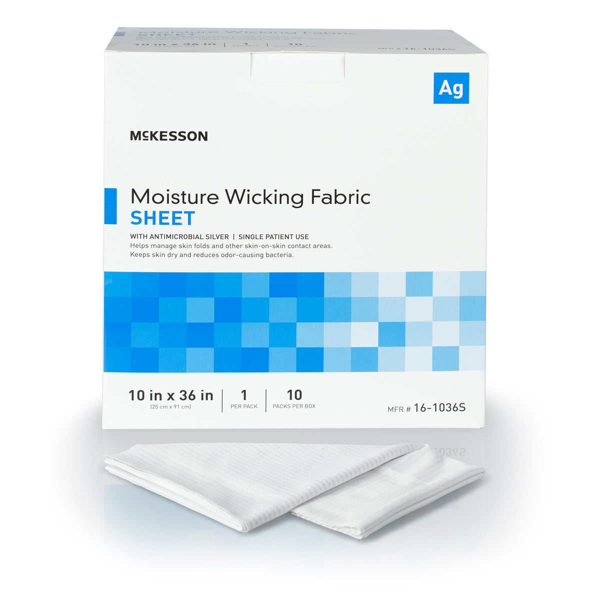Silver Moisture Wicking Fabric McKesson 10 X 36 Inch Rectangle Sterile - BeHope