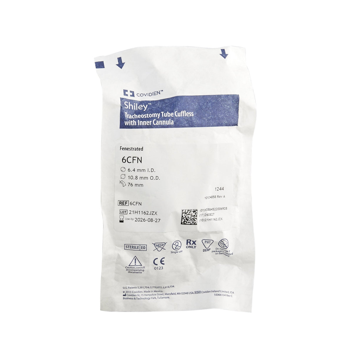 Uncuffed Tracheostomy Tube Shiley™ Reusable IC Size 6.0 Adult - BeHope