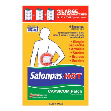 Topical Pain Relief Salonpas® Hot Capsaicin Patch 3 per Box - BeHope