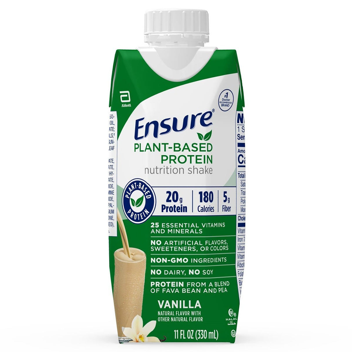 Oral Supplement Ensure® Plant Based Protein Nutrition Shake Vanilla Flavor Liquid 11 oz. Carton - BeHope