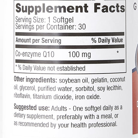 Dietary Supplement Coenzyme Q-10 100 mg Strength Softgel 30 per Bottle - BeHope