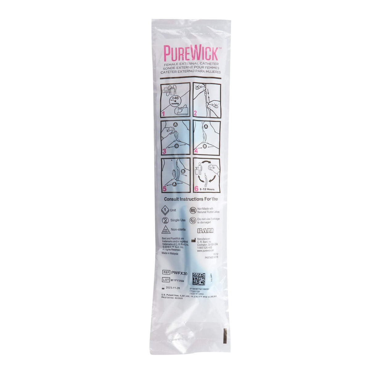 Female External Catheter PureWick™ 10 L X1.5 W Inch - BeHope