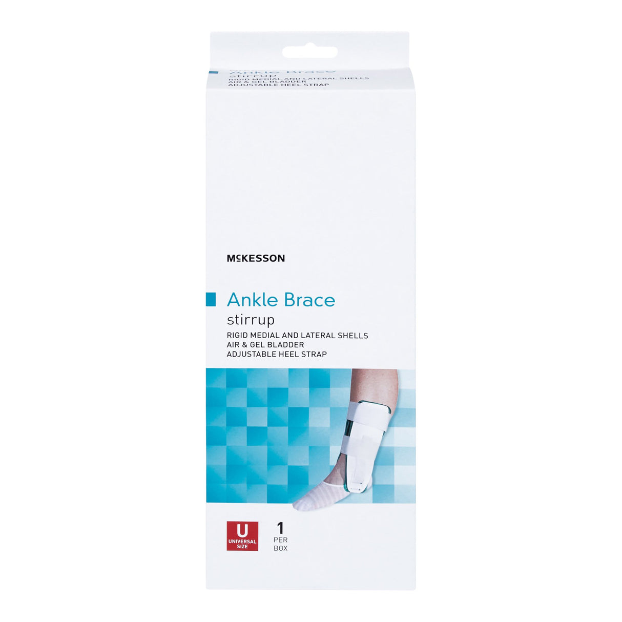 Ankle Support McKesson One Size Fits Most Hook and Loop Strap Closure Foot - BeHope