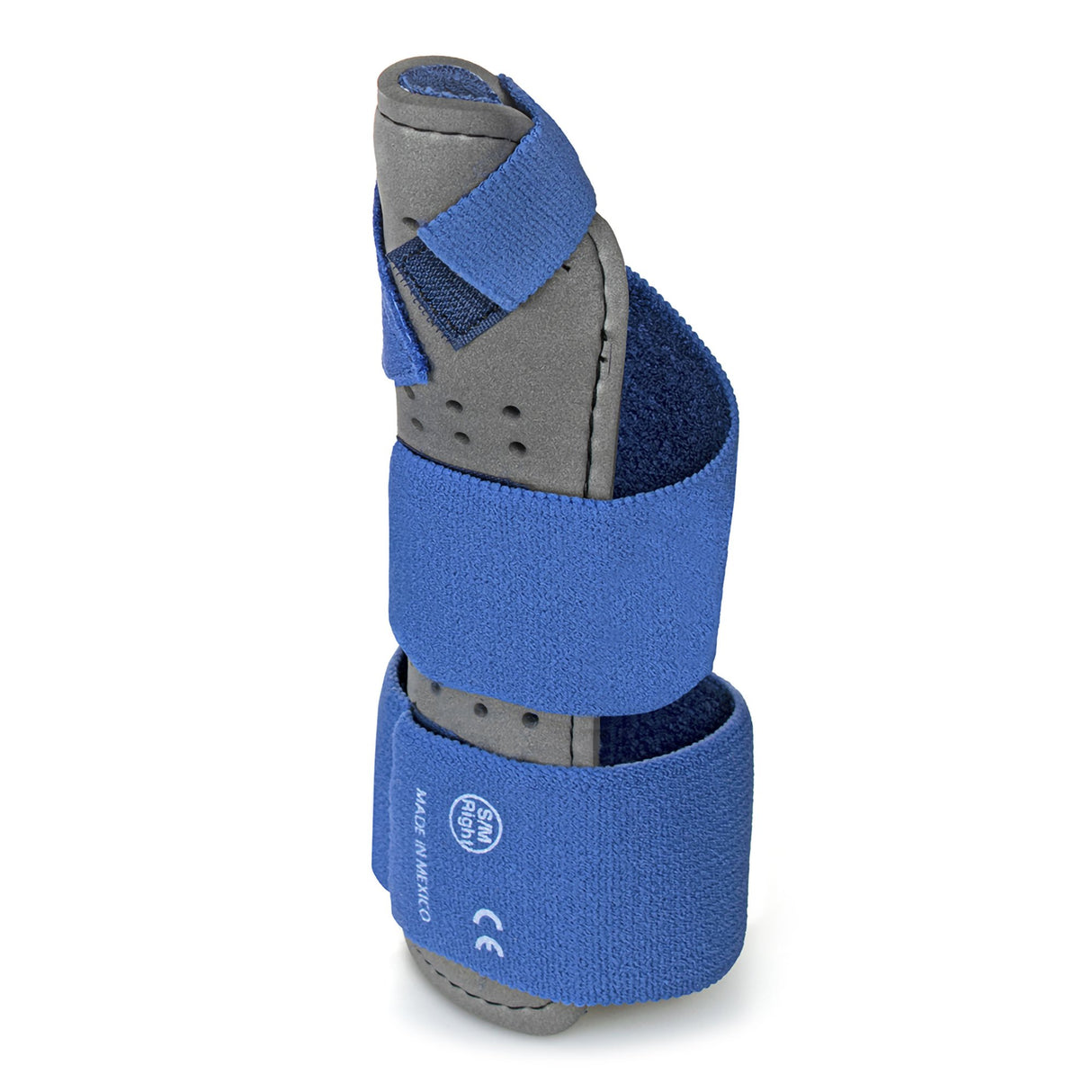 Wrist Brace with Thumb Spica McKesson Preformed Right Hand Blue / Gray Large / X-Large - BeHope