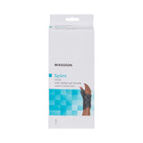 Wrist Brace with Abducted Thumb McKesson Aluminum / Foam / Spandex / Plastic Left Hand Black Medium - BeHope