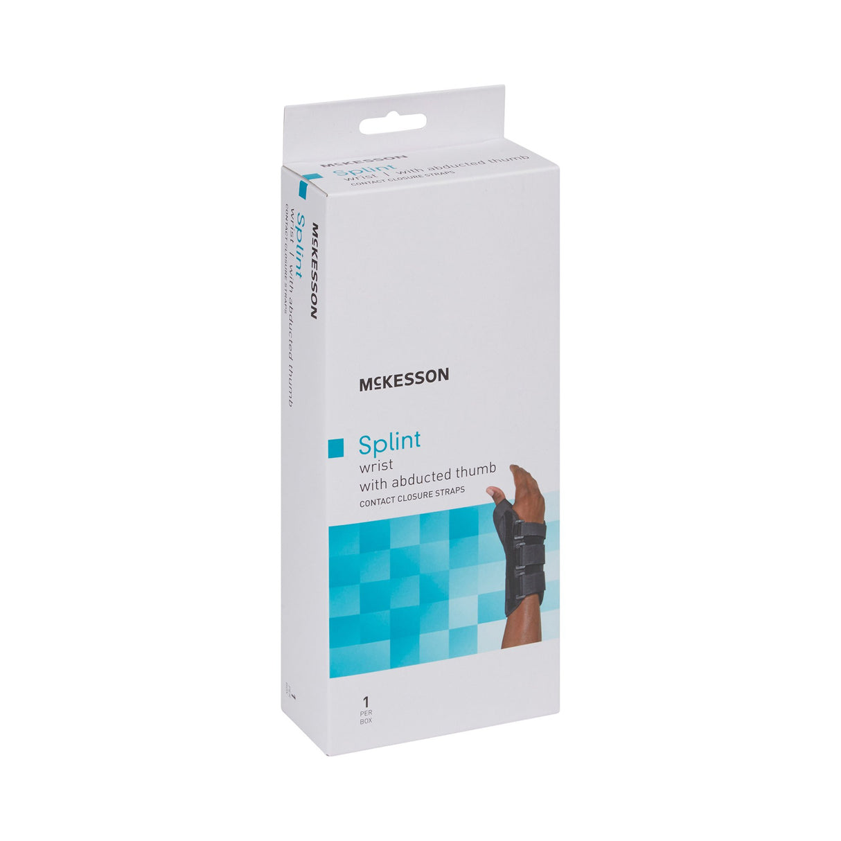 Wrist Brace with Abducted Thumb McKesson Aluminum / Foam / Spandex / Plastic Right Hand Black Large - BeHope