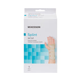 Wrist Brace McKesson Low Profile / Contoured / Wraparound Aluminum / Cotton / Elastic Left Hand Beige Small - BeHope