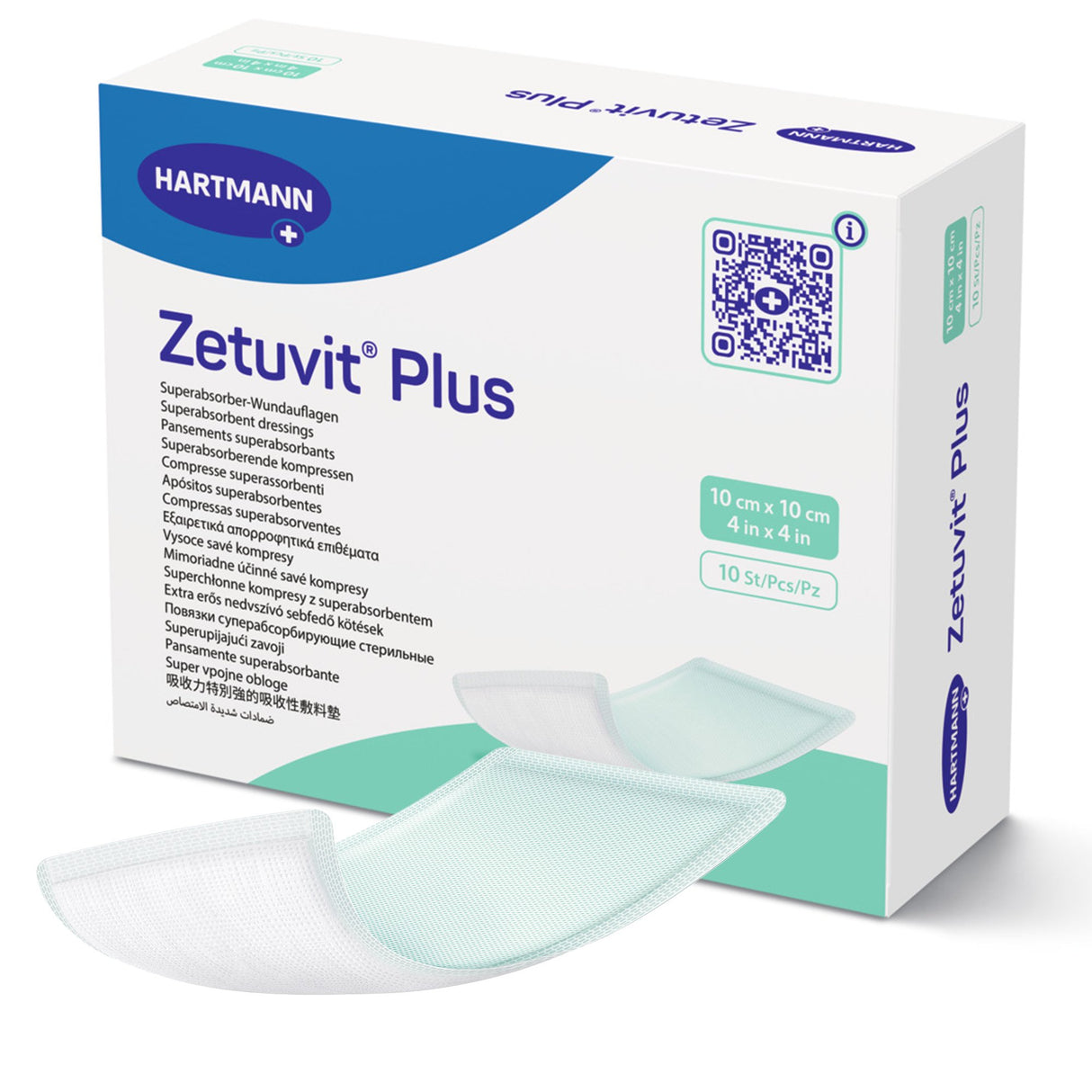 Super Absorbent Dressing ZetuvitÂ® Plus Without Adhesive 4 X 4 Inch Square - BeHope