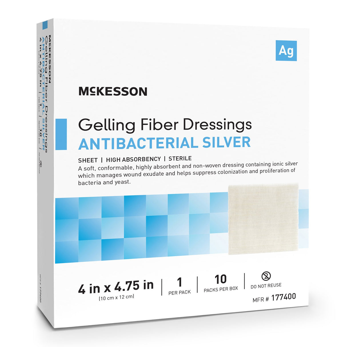 Silver Gelling Fiber Dressing Mckesson Sterile for Microbial Exudate Management - BeHope