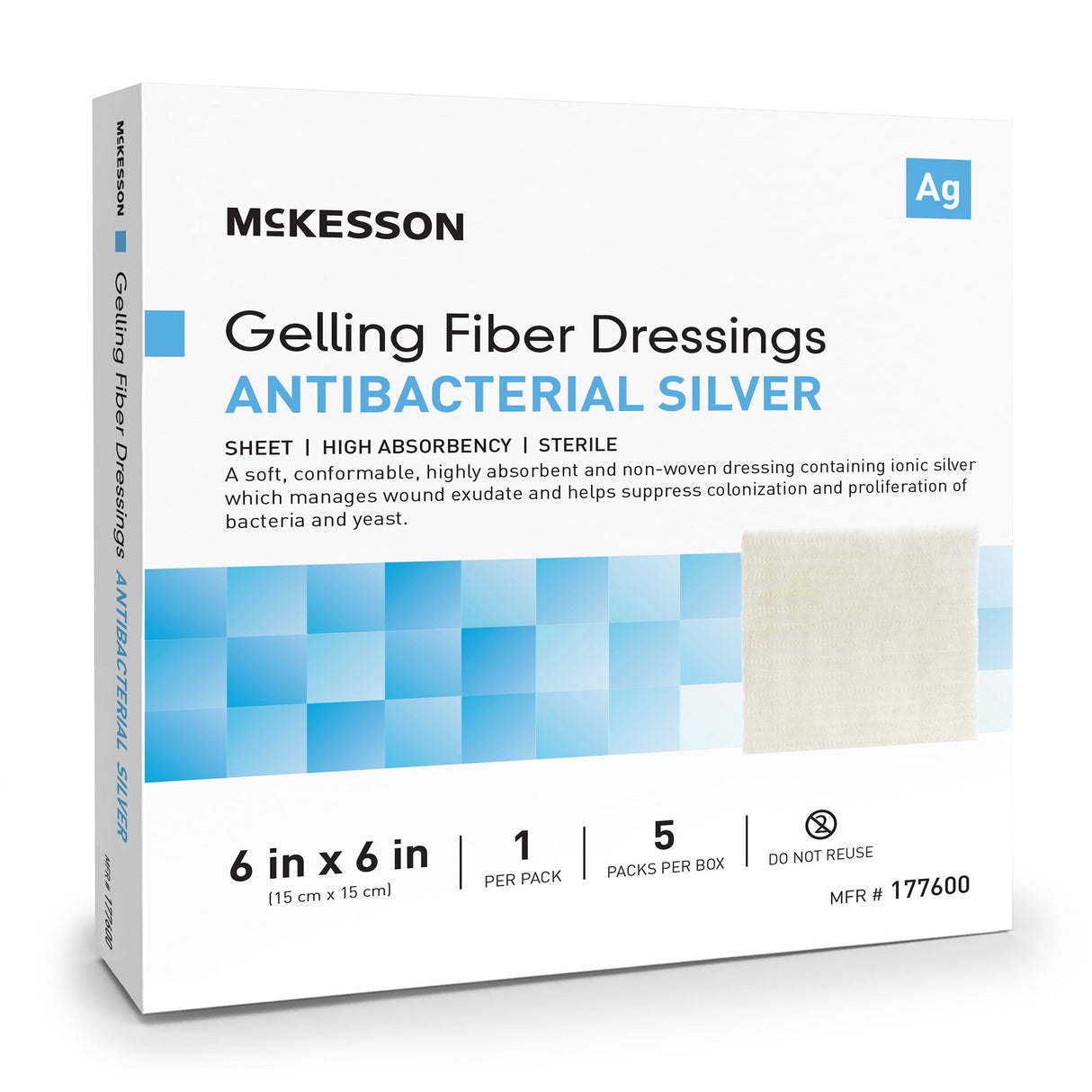 Silver Gelling Fiber Dressing Mckesson Sterile - BeHope