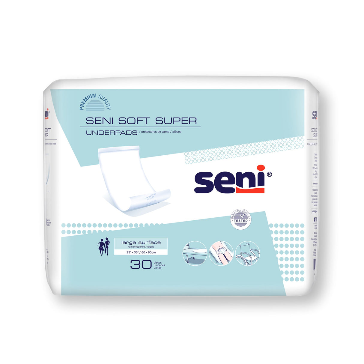Disposable Underpad Seni® Soft Super 23 X 35 Inch Cellulose Pulp Moderate Absorbency - BeHope