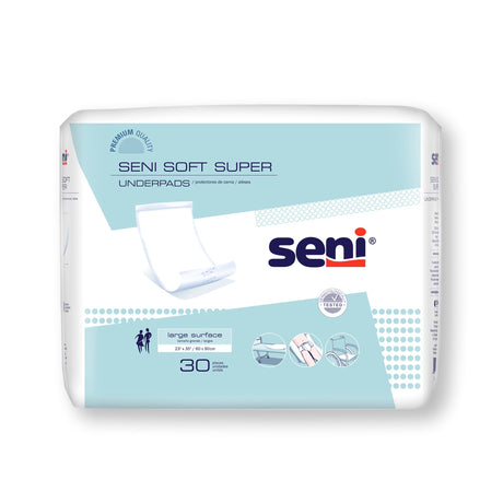 Disposable Underpad Seni® Soft Super 23 X 35 Inch Cellulose Pulp Moderate Absorbency - BeHope