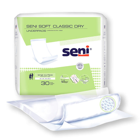 Disposable Underpad Seni® Soft Classic Dry 23 X 35 Inch Cellulose Pulp Light Absorbency - BeHope