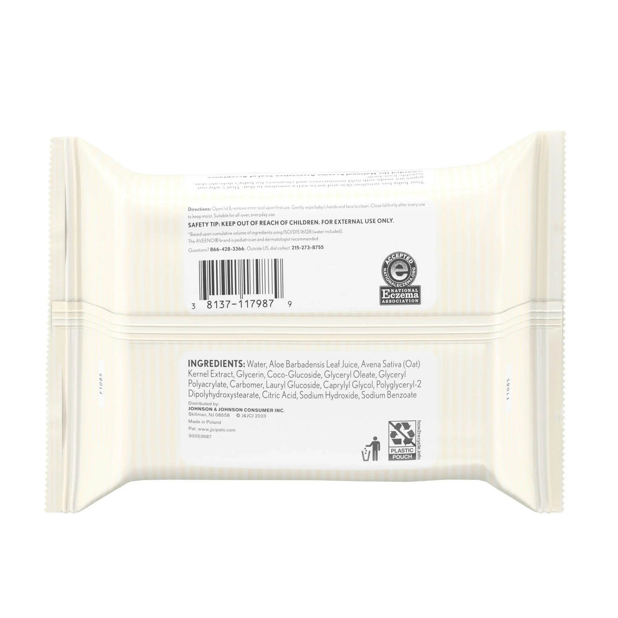 Baby Wipe Aveeno® Baby Sensitive Soft Pack Unscented 25 Count - BeHope