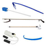 ADL Hip / Knee Equipment Kit FabLife™ Reacher - 32 Inch Length / Shoehorn - 18 Inch Length / Dressing Stick - 24 Inch Length / Leg Lifter - 32 Inch Length - BeHope
