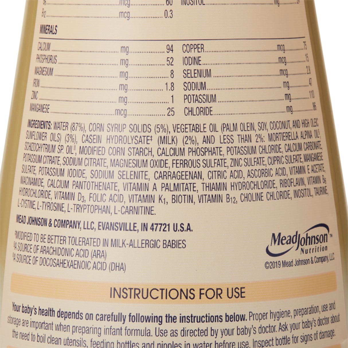 Infant Formula Nutramigen® Unflavored 32 oz. Bottle Liquid Iron Cow's Milk Allergy - BeHope