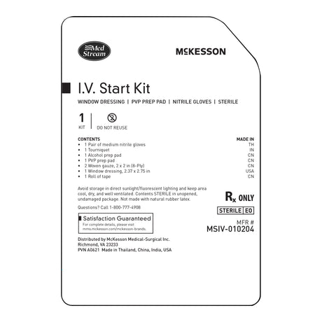 IV Start Kit Mckesson Comprehensive Sterile with PVP Prep Pad - BeHope