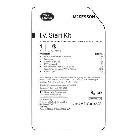 IV Start Kit Mckesson Comprehensive Sterile with Tegaderm and PVP Prep Pad - BeHope
