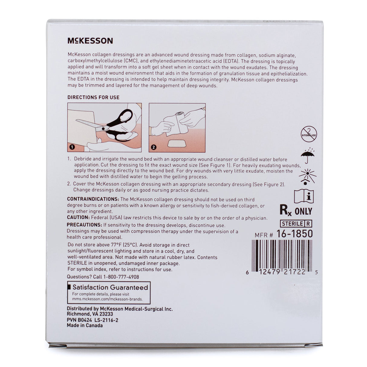 Collagen Dressing McKesson 2 X 2 Inch Square Sterile - BeHope