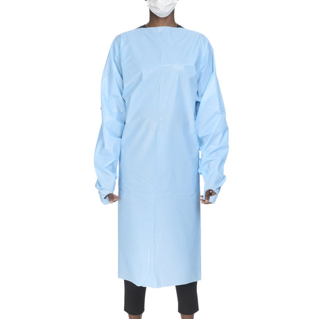 Protective Procedure Gown McKesson One Size Fits Most Blue NonSterile AAMI Level 2 Disposable - BeHope