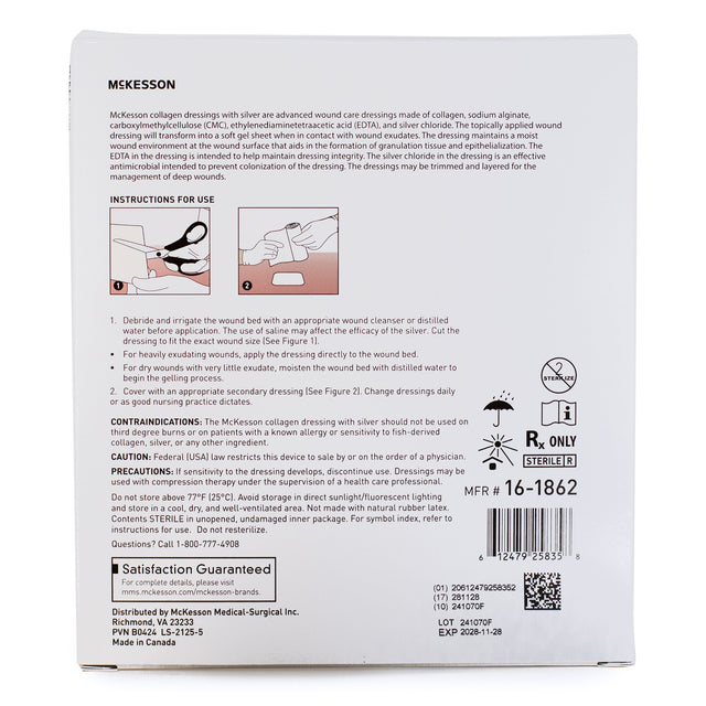 Silver Collagen Advanced Wound Care Dressing Mckesson Sterile - BeHope