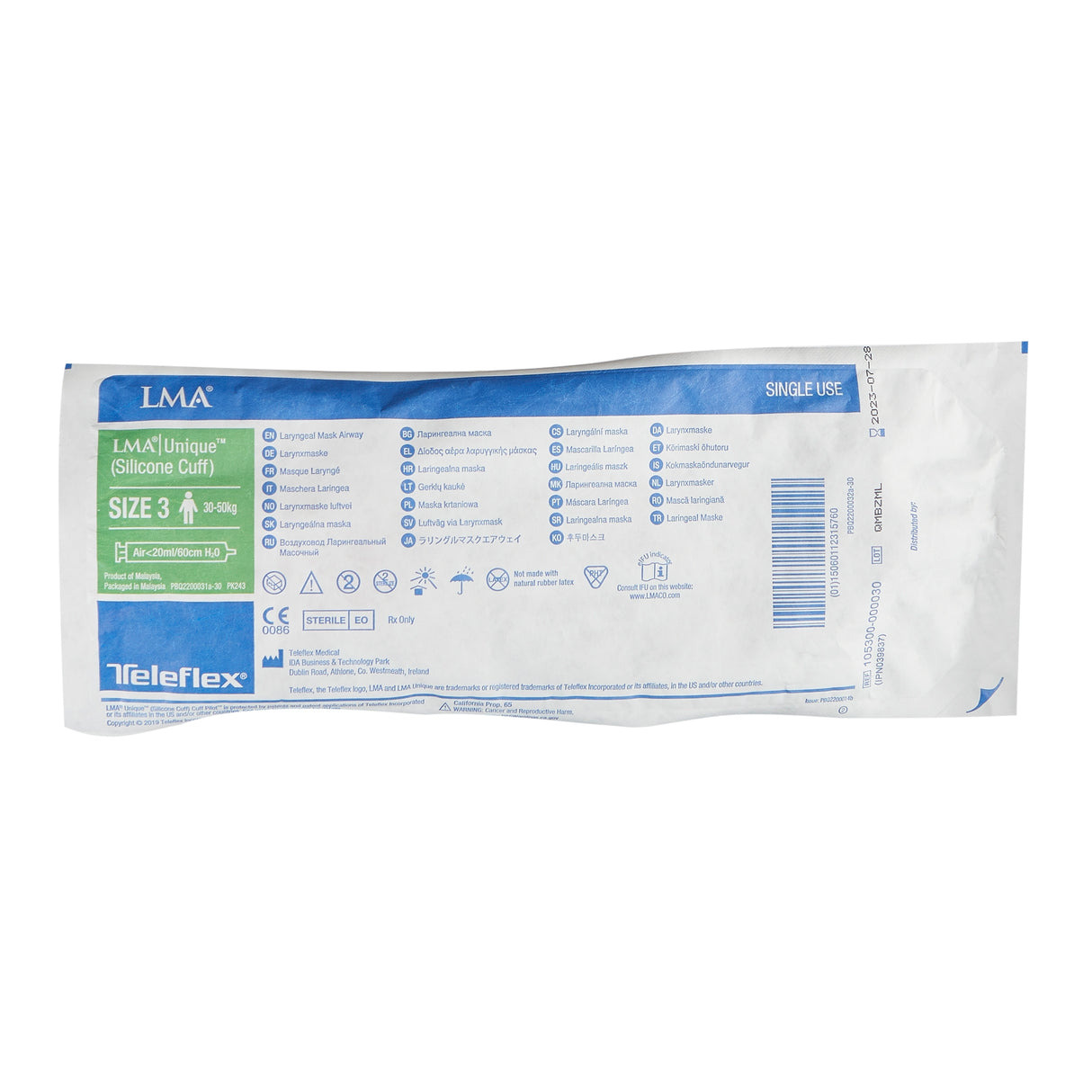 Laryngeal Mask Lma® Unique™ Curved Silicone Single Patient Use - BeHope