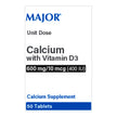 Joint Health Supplement Calcium / Vitamin D3 600 mg - 400 IU Strength Tablet 50 per Box - BeHope
