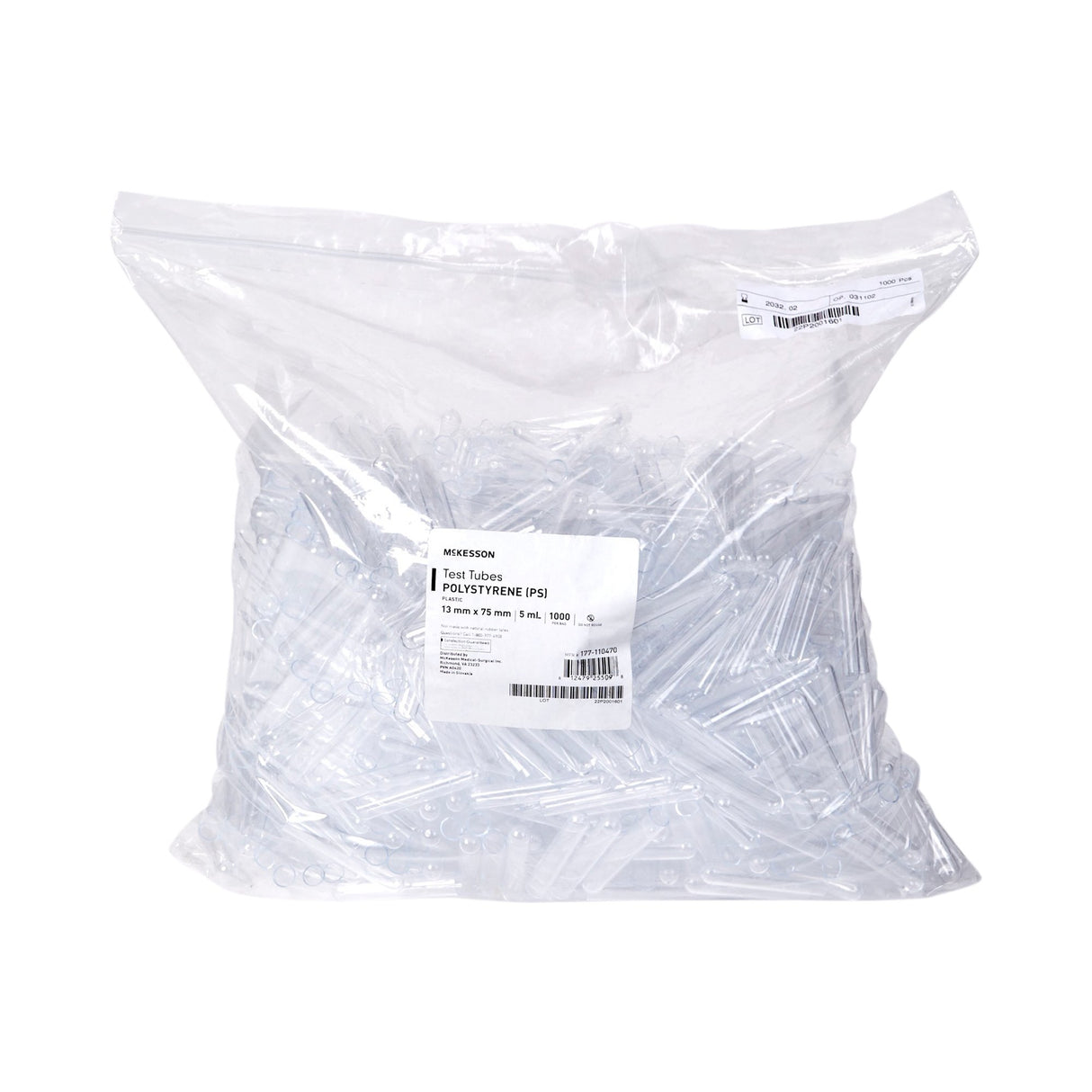 McKesson Test Tube Plain 5 mL Without Closure Polystyrene Tube - BeHope