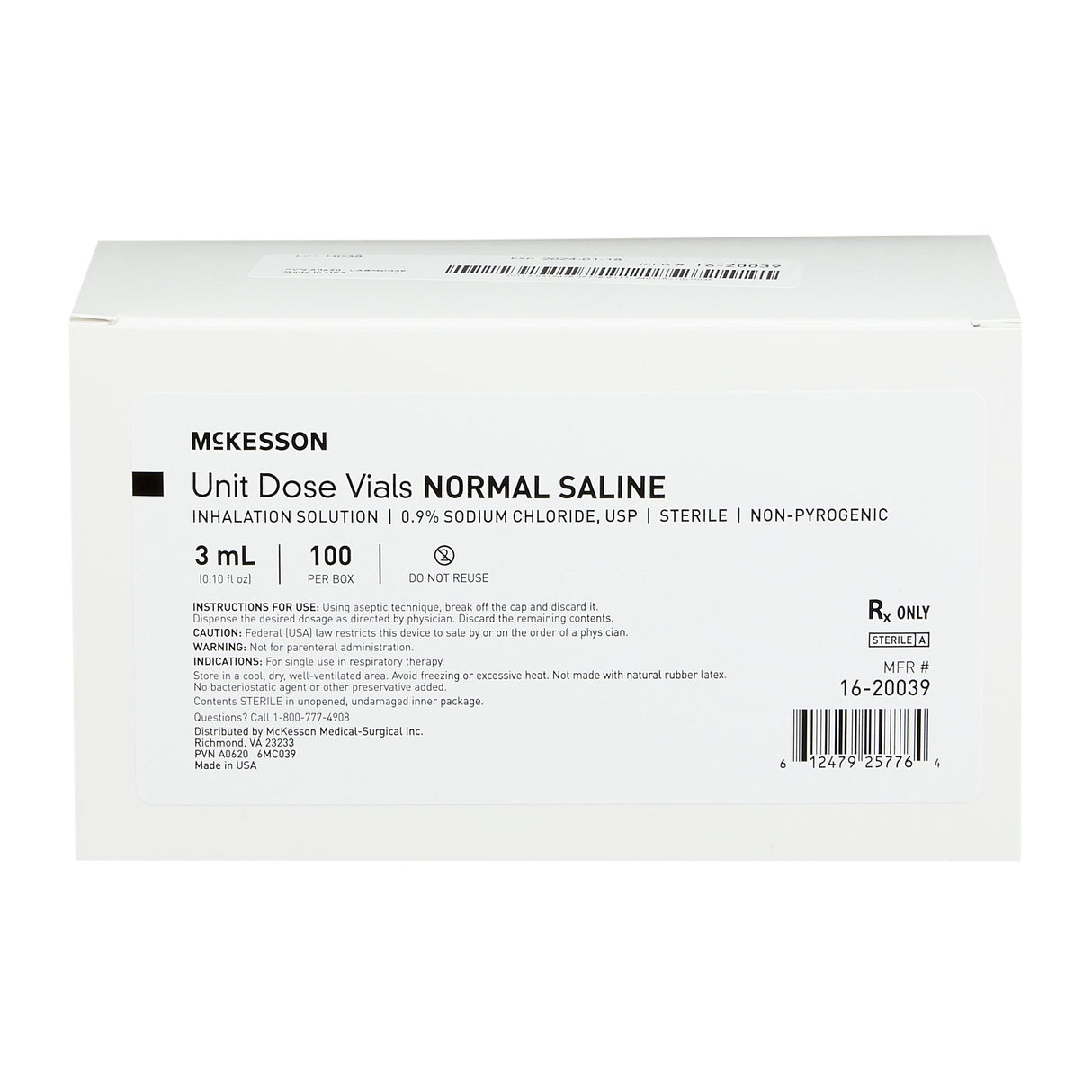 Mckesson Preservative Free 0.9% Normal Saline for Inhalation - BeHope