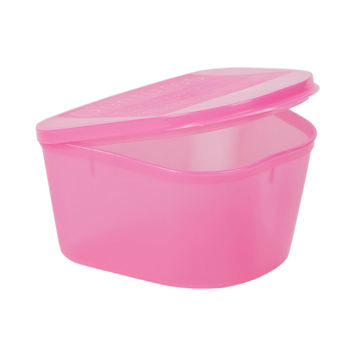 McKesson Denture Cup 8 oz. Pink Hinged Lid Single Patient Use - BeHope