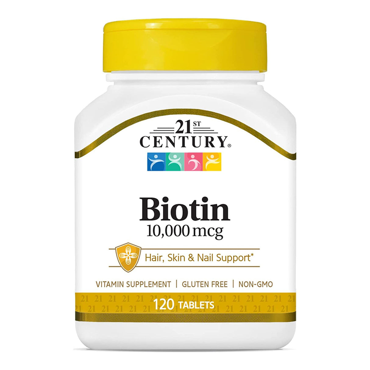 Biotin Supplement 21st Century® Vitamin B7 10,000 mcg Strength Tablet 120 per Bottle - BeHope