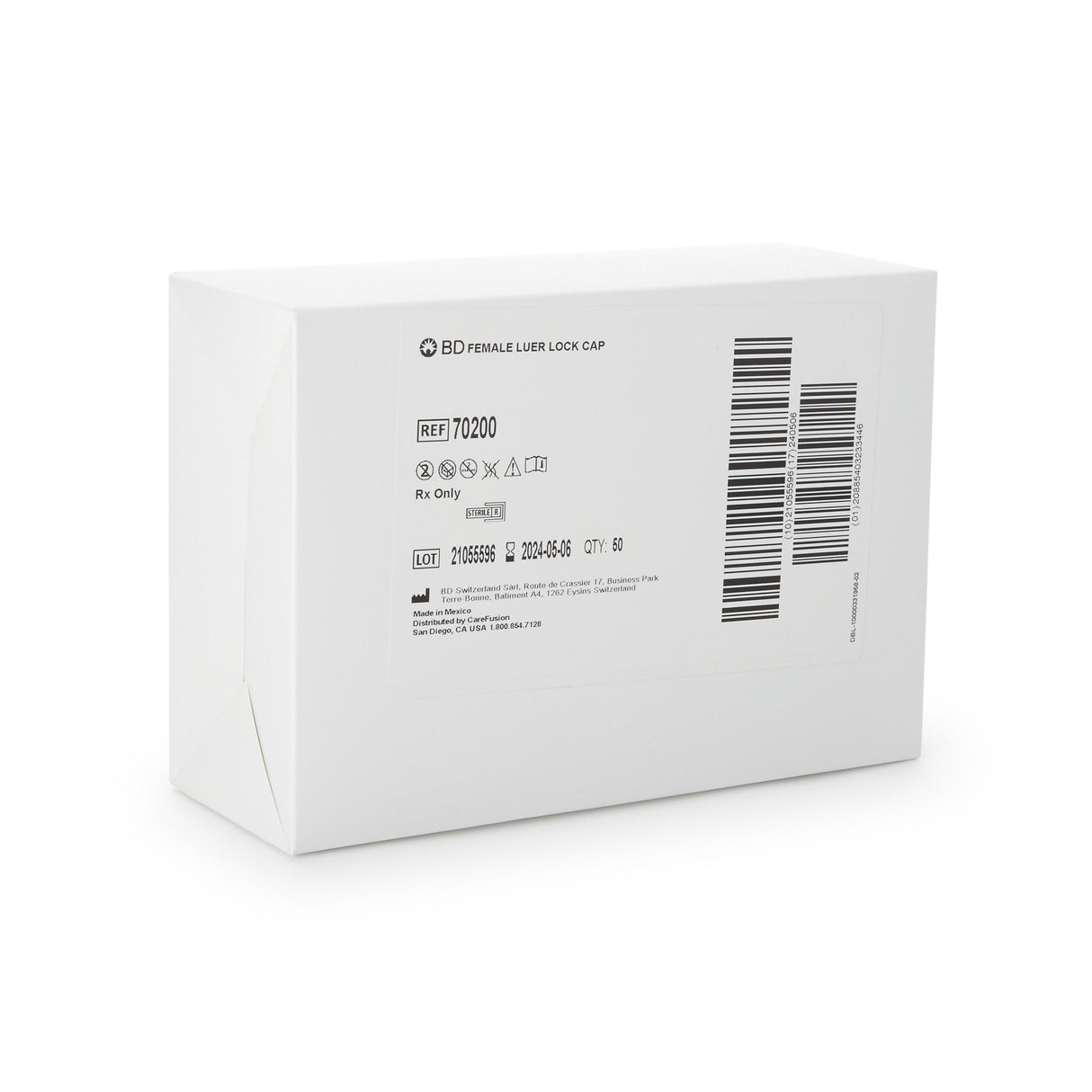 Female Luer Lok Cap Alaris® Sterile Secure IV Connection - BeHope