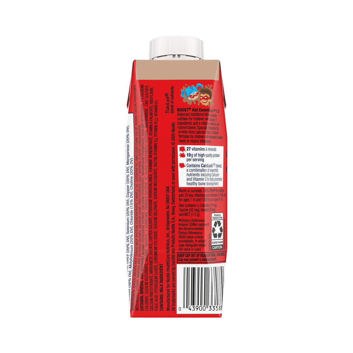 Pediatric Oral Supplement Boost® Kid Essentials™ 1.5 Chocolate Craze Flavor 8 oz. Carton Liquid Vitamins / Minerals - BeHope
