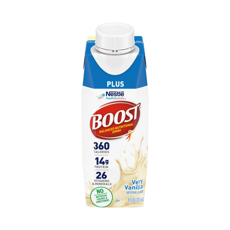 Oral Supplement Boost Plus® Very Vanilla Flavor Liquid 8 oz. Carton - BeHope