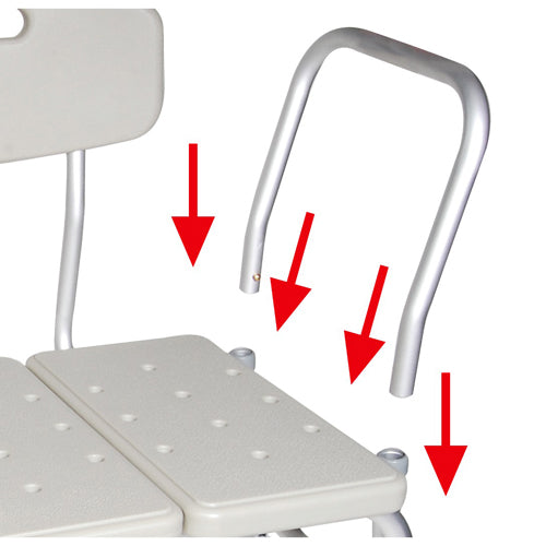 Transfer Bench Plastic (Drive) 3-Section and Backrest-Gray