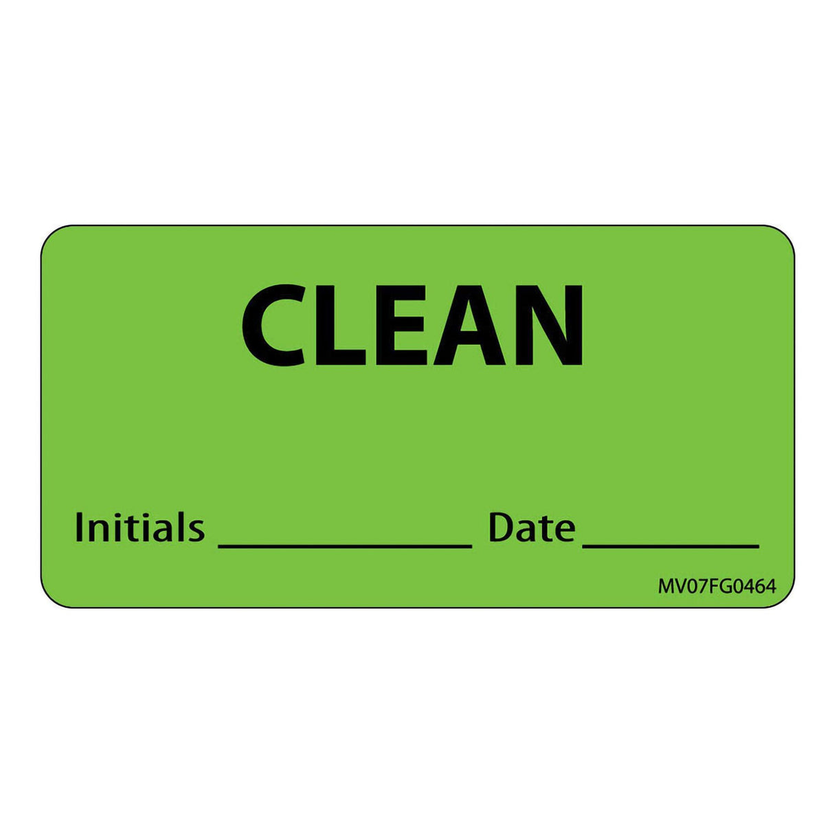 Pre-Printed Label MedVision® Auxiliary Label Green Paper Clean Int_Date_ Black Communication Label 1-1/2 X 2-15/16 Inch - BeHope