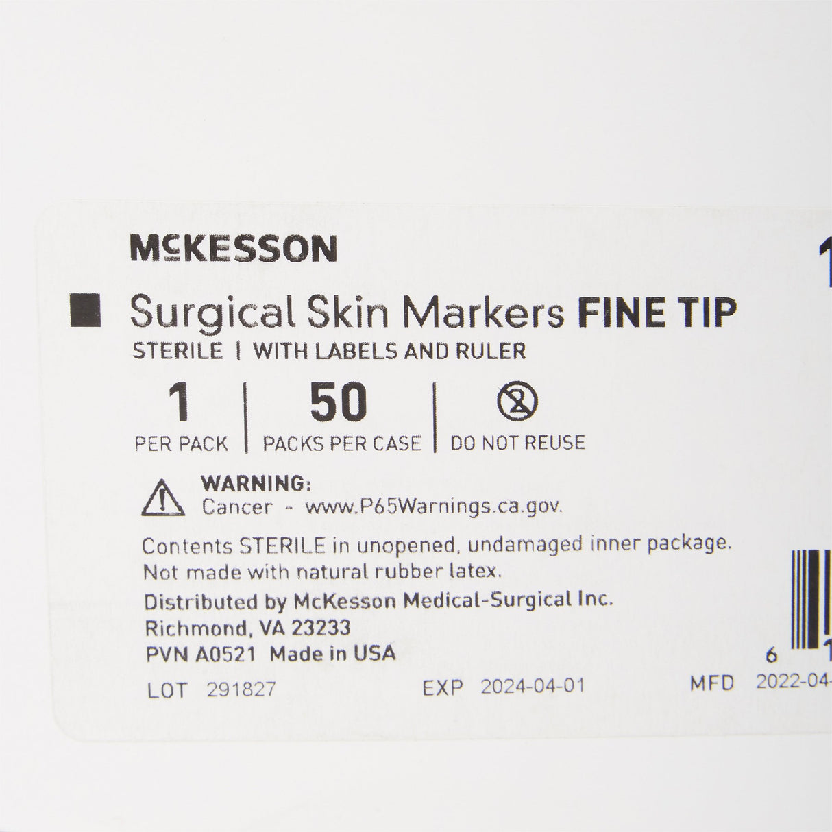Skin Marker with Ruler and Labels McKesson Gentian Violet Ink Sterile Full Size Fine Tip - BeHope