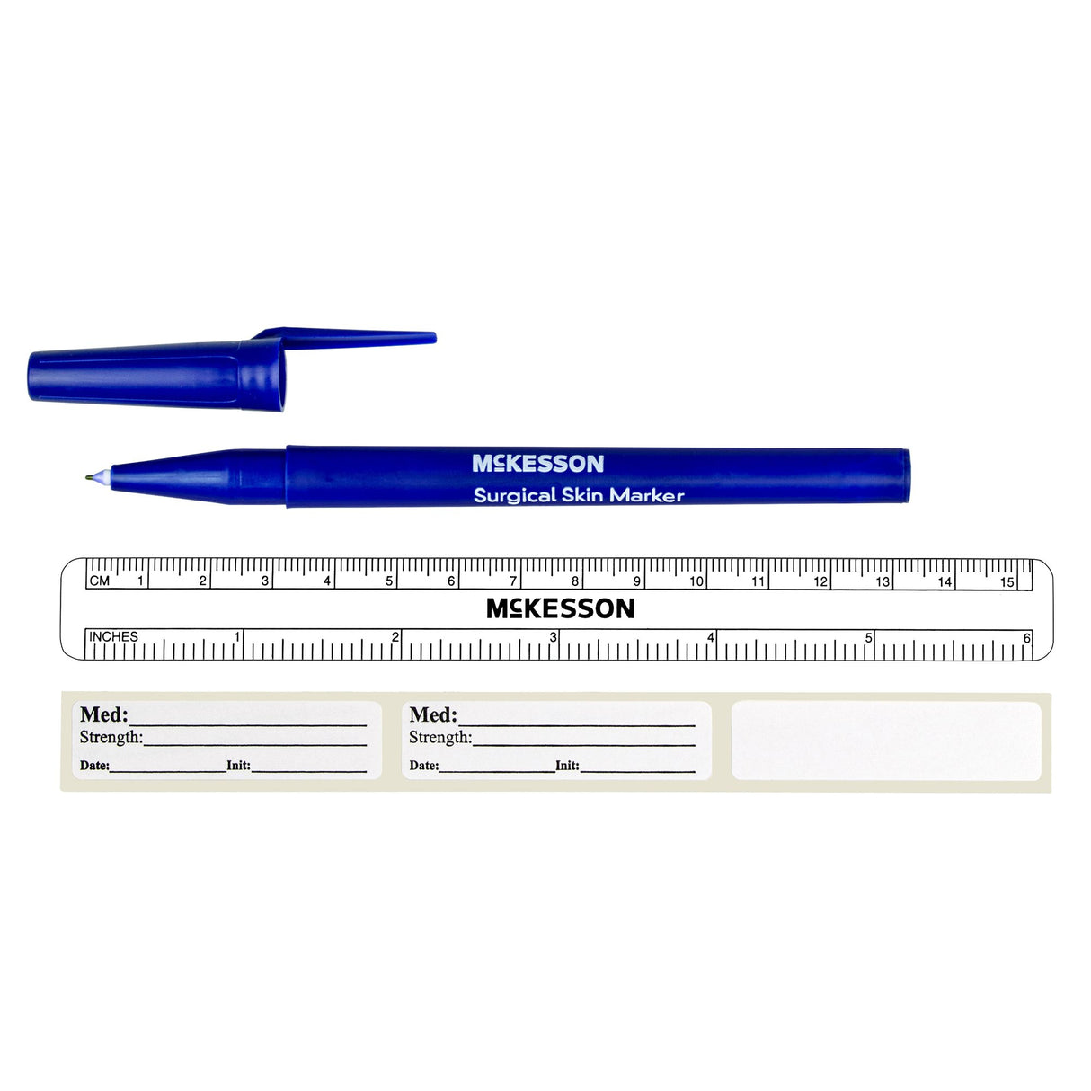 Skin Marker with Ruler and Labels McKesson Gentian Violet Ink Sterile Full Size Fine Tip - BeHope