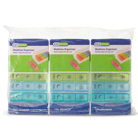 Pill Organizer Ezy Dose® Weekly Color-Coded Medication Dispenser - BeHope