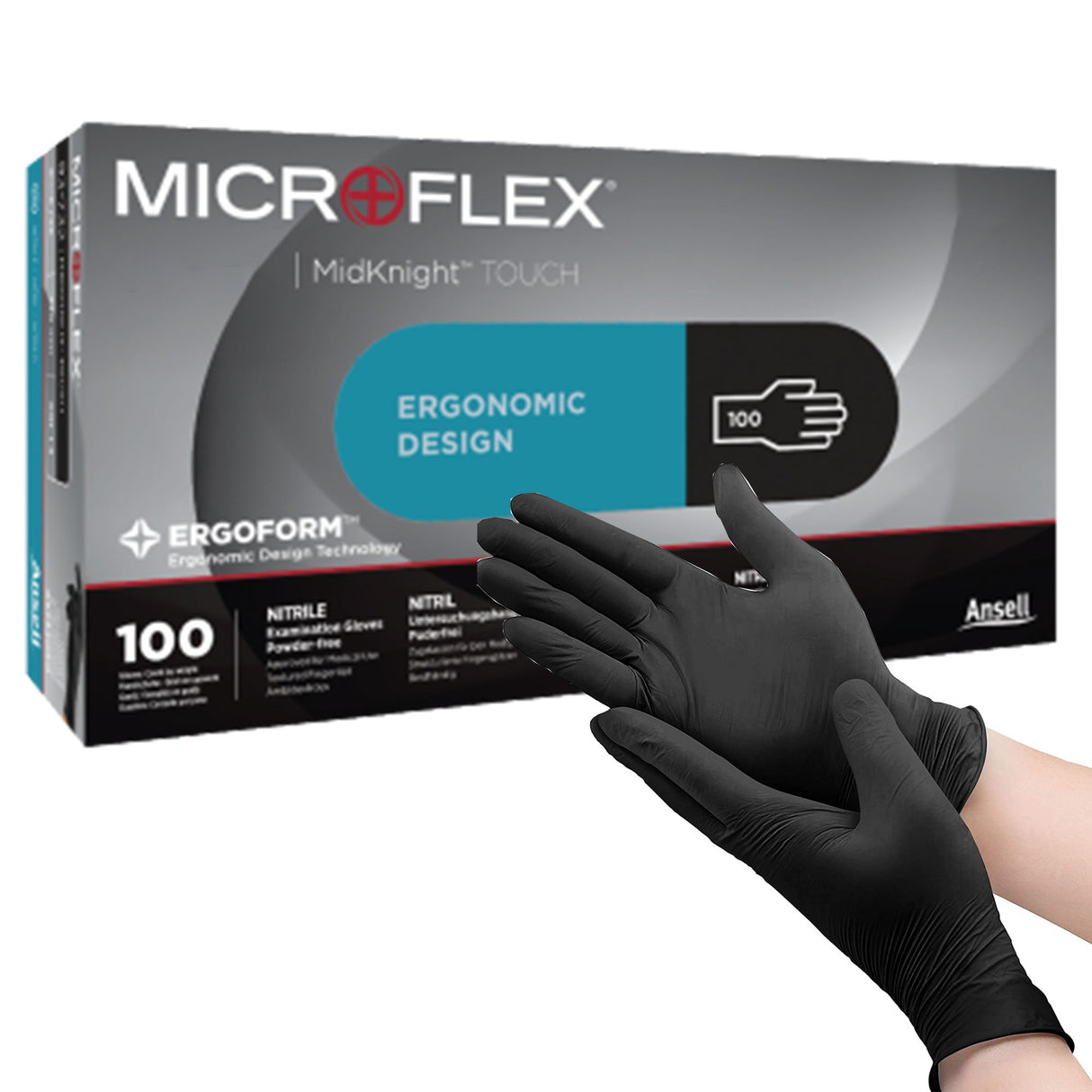 Exam Glove Microflex® Midknight™ Touch Nitrile Ergonomic Dexterity - BeHope