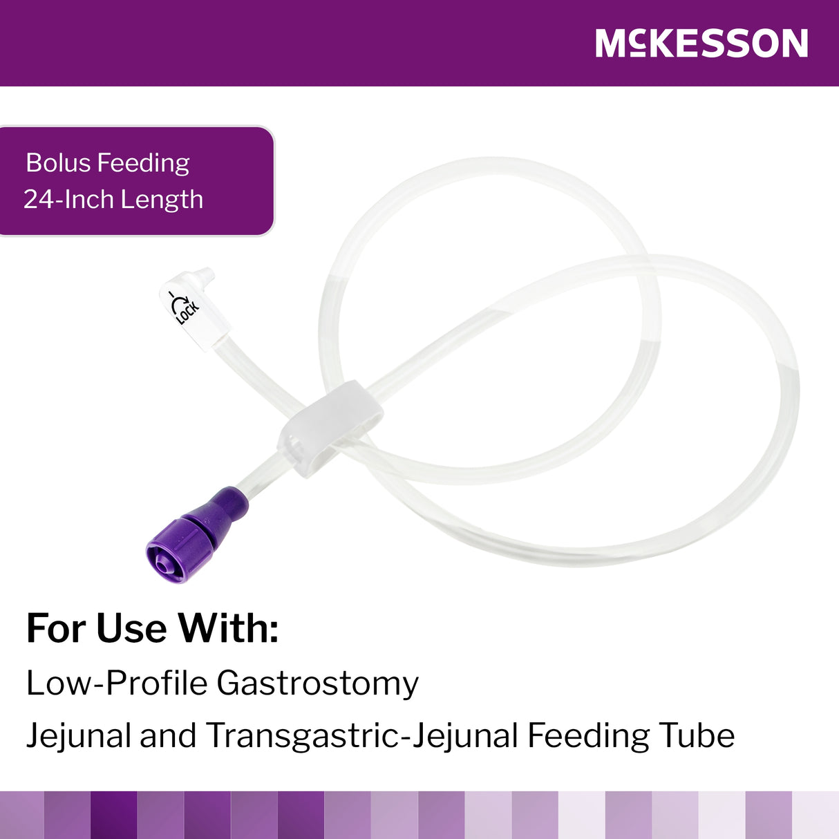 Bolus Enteral Feeding Extension Tube Set McKesson 24 Inch, EnFit, Secure Lock Right Angle Connector and Clamp, NonSterile - BeHope