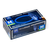 Exam Glove VersaShield™ Medium NonSterile Nitrile Standard Cuff Length Fully Textured Blue Chemo Tested / Fentanyl Tested - BeHope