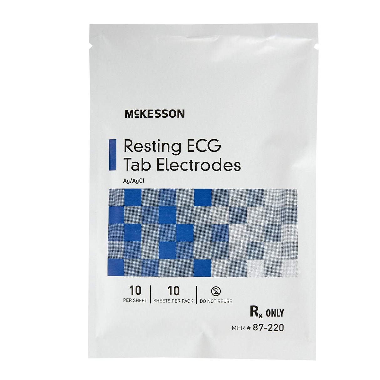 ECG Resting Electrode McKesson Tab Connector Conductive Adhesive Gel Adult Non-Radiolucent 10 per Pack - BeHope
