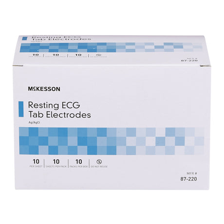 ECG Resting Electrode McKesson Tab Connector Conductive Adhesive Gel Adult Non-Radiolucent 10 per Pack - BeHope