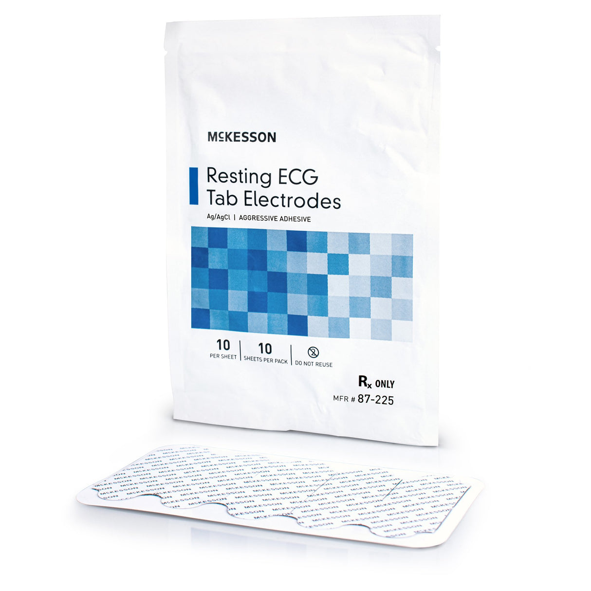 McKesson Adult Resting ECG Tab Electrodes Conductive Adhesive Gel Non-radiolucent - BeHope