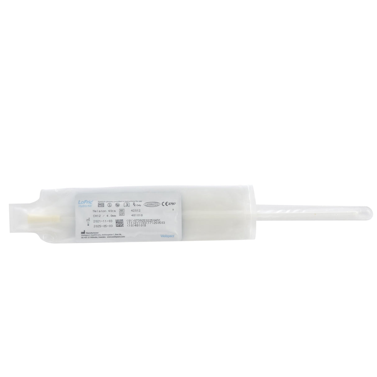 Intermittent Closed System Catheter Tray LoFric® Hydro-Kit™ Male / Straight Tip 12 Fr. Without Balloon Hydrophilic Coated Polyolefin-Based Elastomer (POBE) - BeHope