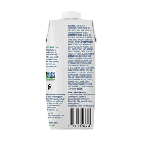 Oral Supplement Kate Farms Peptide 1.0 Plant Based Organic Hydrolyzed Pea Protein Nutrition - BeHope